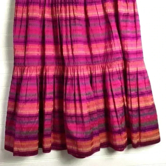 Ralph Lauren Skirt 4 RL Black Label/Midi Skirt/Pink & Purple Striped Silk/Tiered - Picture 3 of 11